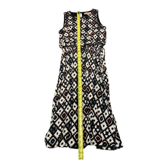 Loft Blouson Sleeveless Geometric Summer Dress Midi Drawstring Coastal Size XS - Picture 11 of 12